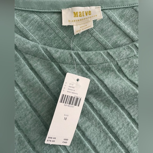 NWT Maeve Pullover Boat Neck Green Sweater in Size Medium - Picture 2 of 2